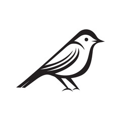 Minimal birds black icon, illustration, vector on white background