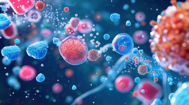 Digital illustration of kidney stones and their formation