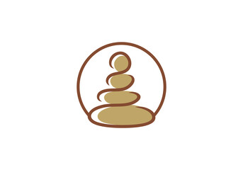 simple balancing stones logo design icon template