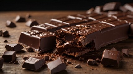 Broken Chocolate Bar Closeup