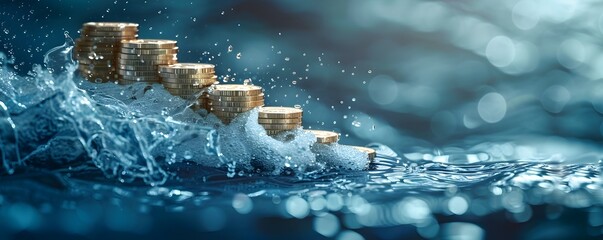 Dynamic Waterfall Symbolizing Financial Growth and Momentum