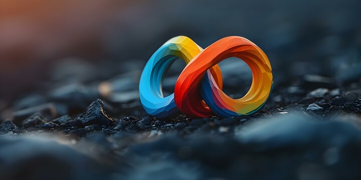 Colorful infinity sign symbolizing autism spectrum on dark background symbolic and vibrant. Concept Symbols, Autism Awareness, Infinity Sign, Vibrant Colors, Dark Background - Powered by Adobe
