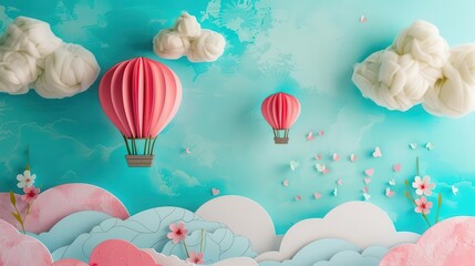 Obraz premium A whimsical backdrop symbolizing the growth of dreams and aspirations