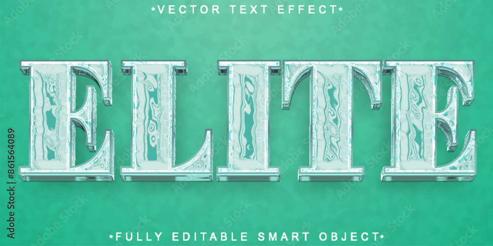 Poster turquoise elite shiny luxury vector fully editable smart object text effect