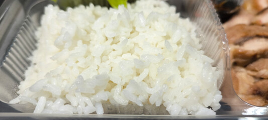 Steamed rice is a staple food in Asians.