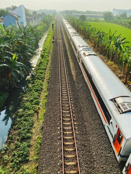 railroad tracks in the countryside