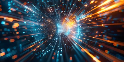 Fototapeta premium Dynamic Lighting Effects Abstract Futuristic Background with Motion Blur. Concept Abstract Art, Futuristic, Dynamic Lighting, Motion Blur, Background