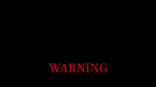 Warning danger sign icon animation on a black background.