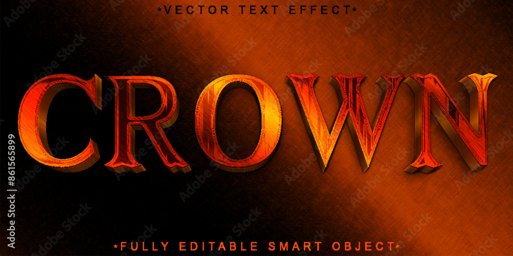 Poster ancient historic crown vector fully editable smart object text effect