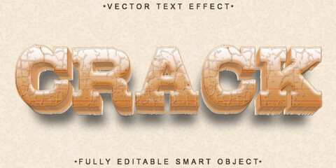 Brown Crack Vector Fully Editable Smart Object Text Effect