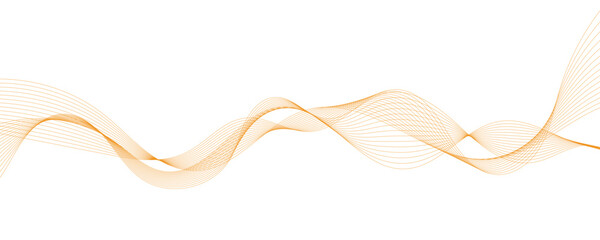 Vector abstract background with dynamic orange waves, lines and particles.	
