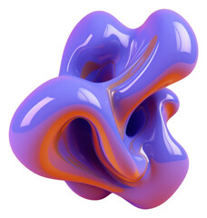 PNG 3d render of abstract fluid shape represent of basic shape appliance balloon pottery.