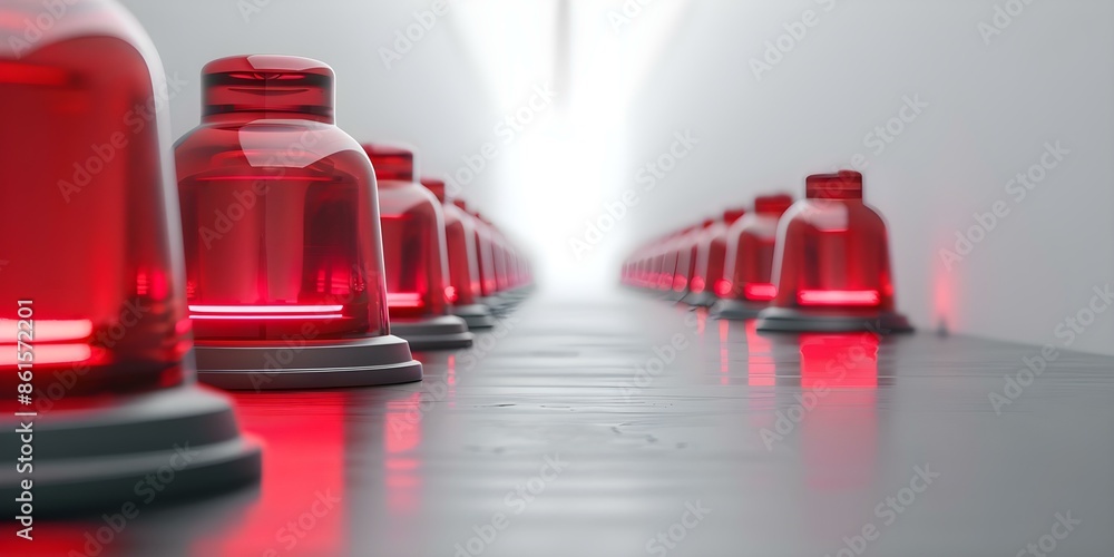 Aufkleber navigating through 3d space with sleek beacons towards deadlines and milestones. concept 3d space na
