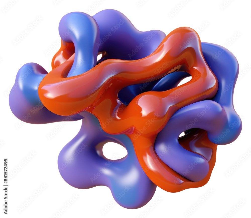 Poster png 3d render of abstract fluid shape represent of basic shape weaponry balloon bow.