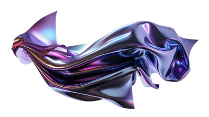 Fototapeta premium Gradient dark metal wave fluid isolated on transparent background