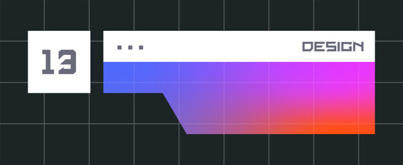 Futuristic element vector illustration. Colorful lower third video overlay.