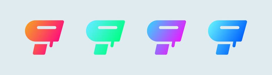 Barcode scanner solid icon in gradient colors. Qr code signs vector illustration.