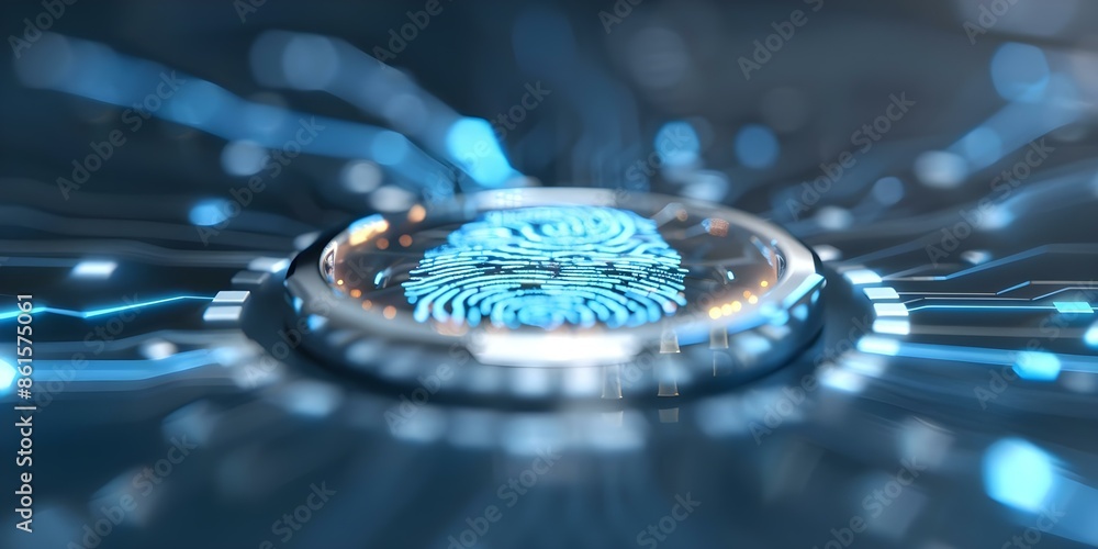 Poster advanced biometric security features for enhanced online protection. concept multi-factor authentica