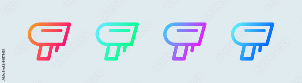 Poster barcode scanner line icon in gradient colors. qr code signs vector illustration.