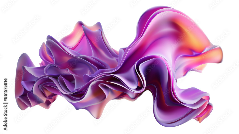 Wall mural Abstract blue purple wave fluid isolated on transparent background