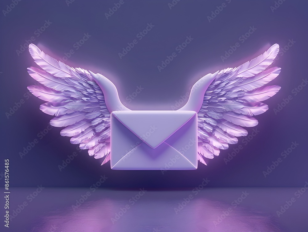 Aufkleber winged email icon symbolizing fast and efficient digital communication concept