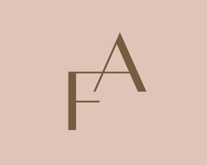AF or FA letter logo icon design. Classic style luxury initials monogram.