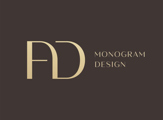 FD letter logo icon design. Classic style luxury initials monogram.