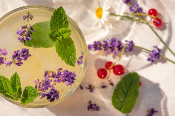 Refreshing drink in hot summer day.