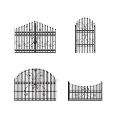 Entrance metal gate illustration