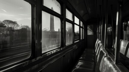 As the train speeds by the monument looms large a solemn reminder of the nations past.