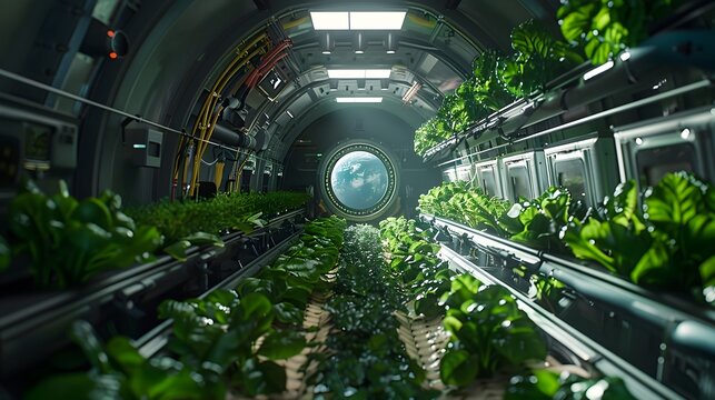Vertical Farm on a Space Station Providing Fresh Food for Astronauts