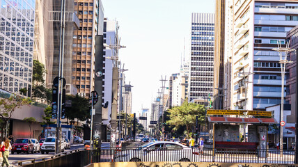 Fototapeta premium Paisagem urbana da avenida paulista na cidade de são paulo, sp, brasil