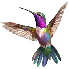 Obraz premium Bright Colorful Hummingbird. Isolated Colibri Illustration. Ai Generative