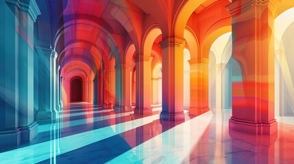 Obraz premium Visually stunning architectural background featuring a blend of colorful and aesthetically pleasing designs 