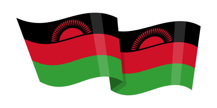 recommend clip art: Vector illustration of wavy Malawi flag on transparent background