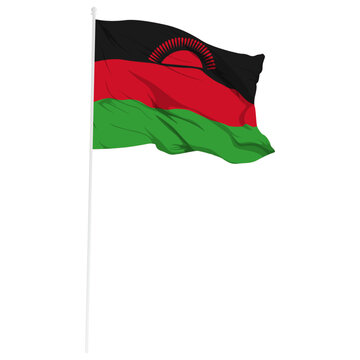 recommend clip art: Vector illustration of wavy Malawi flag on transparent background