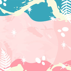 printed square scarf design with abstract floral pattern