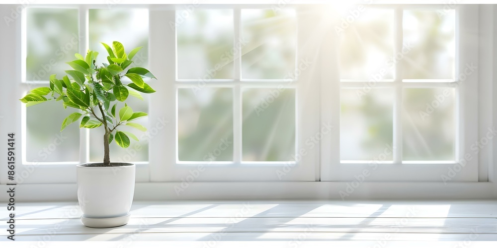 Poster how windows enhance a room's openness and lightness, creating an inviting atmosphere. concept natura