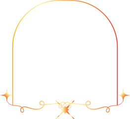 Gold frame luxury vector outline