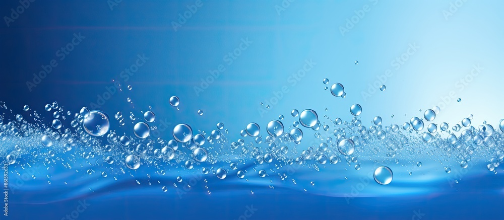 Poster A vivid blue backdrop with splashing bubbles enhancing the copy space image.
