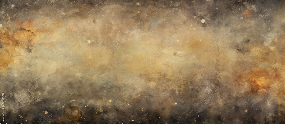 Poster Artistic depiction of the universe on textured mulberry paper with copy space image.