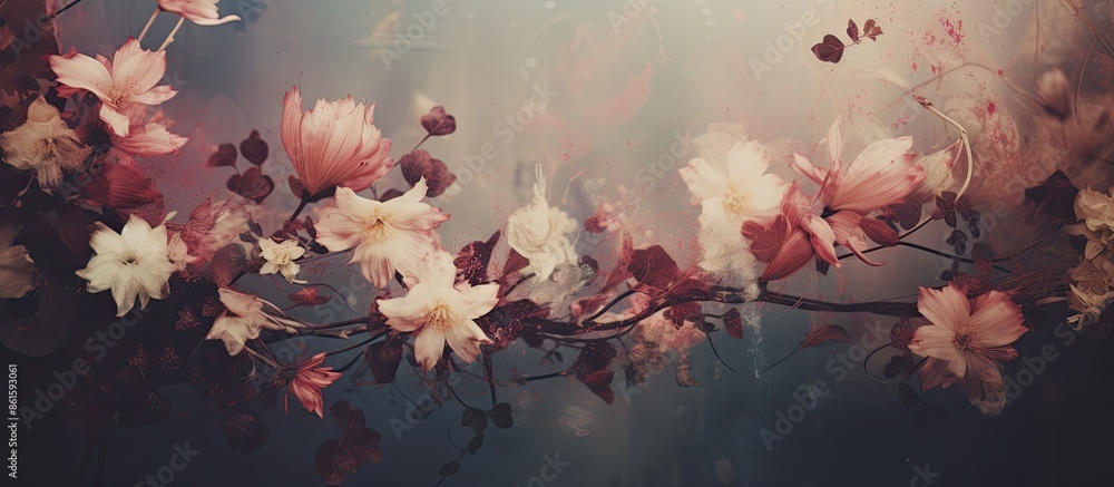 Aufkleber blurry floral backdrop with copy space image