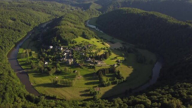 Aerial View of Frahan and Rochehaut, Belgium: A Serene Landscape