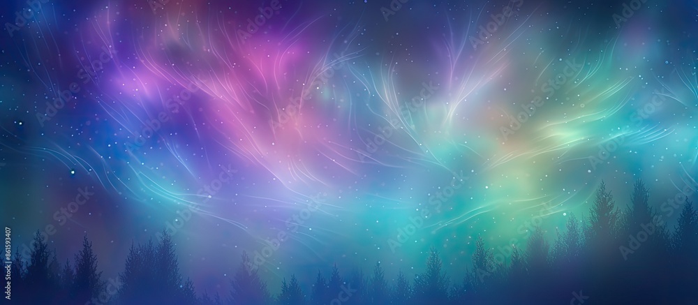 Poster Background with an abstract bokeh effect provides a beautiful aurora around copy space image.