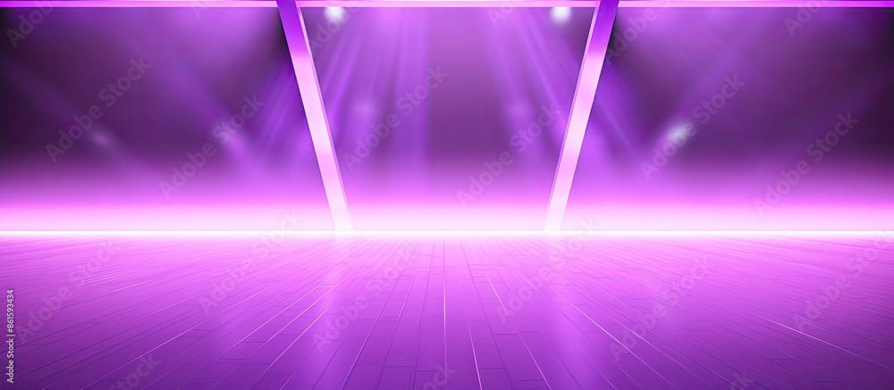 Aufkleber Abstract purple background with neon glow in an empty room with spotlights, ideal for a copy space image.