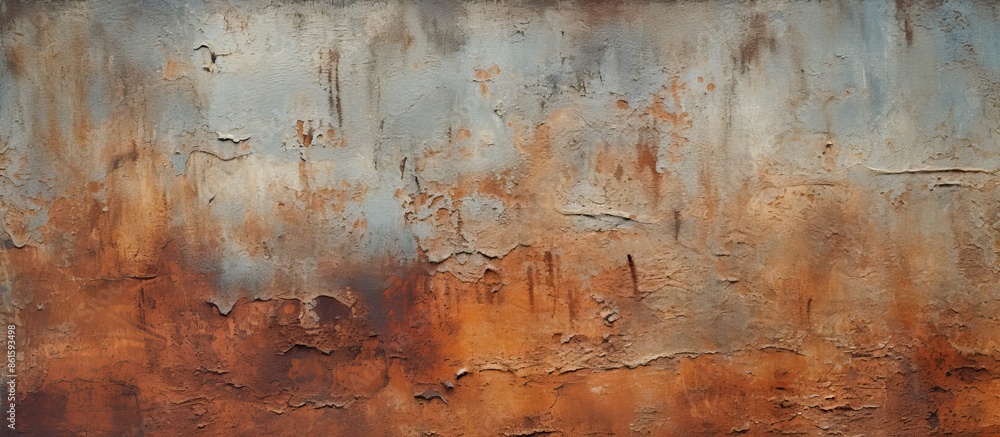 Poster Rustic metal surface with textured rust, perfect for background with copy space image.