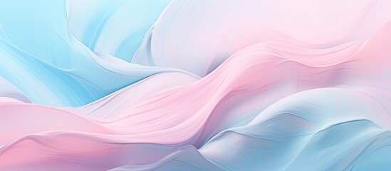 Soft pastel pink paint on pastel blue backdrop with a fluid layout and available copy space image, creating a simplistic yet luxurious feel.