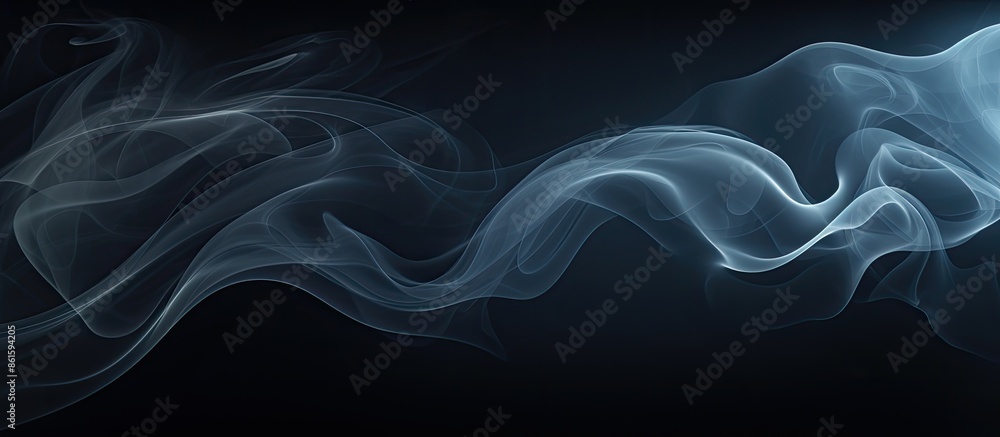 Poster Black background with an abstract smoke texture resembling fog in the dark with copy space image.