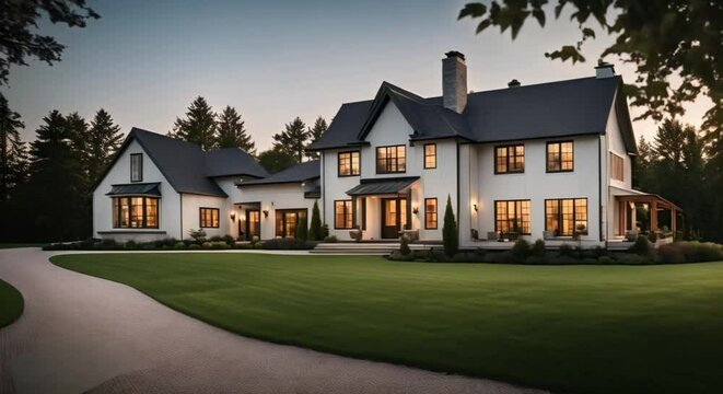 exterior of a modern luxury farmhouse