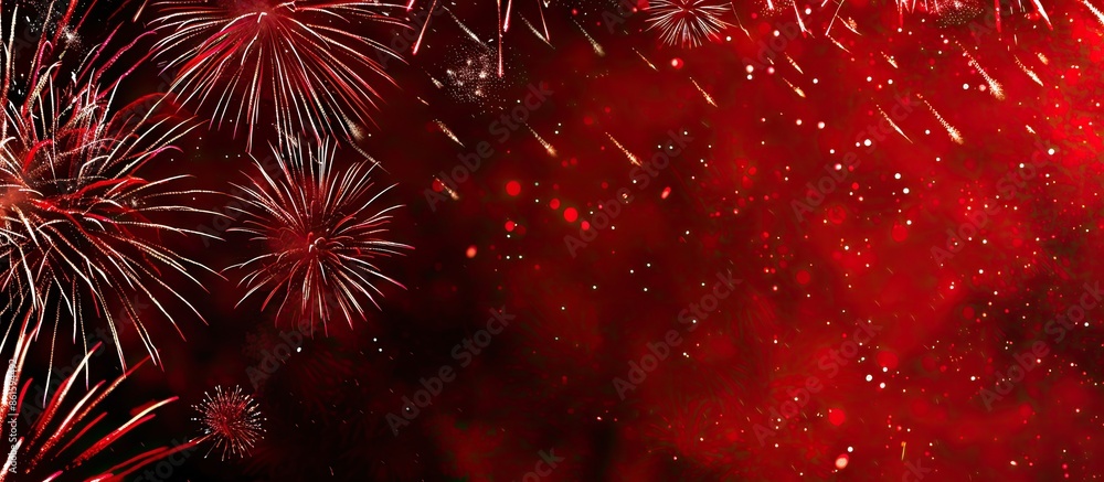 Poster background of festive fireworks with copy space image.